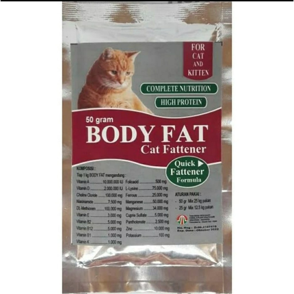 Body Fat Cat Suplemen Penggemuk dan Penambah Berat Badan Kucing 50gr