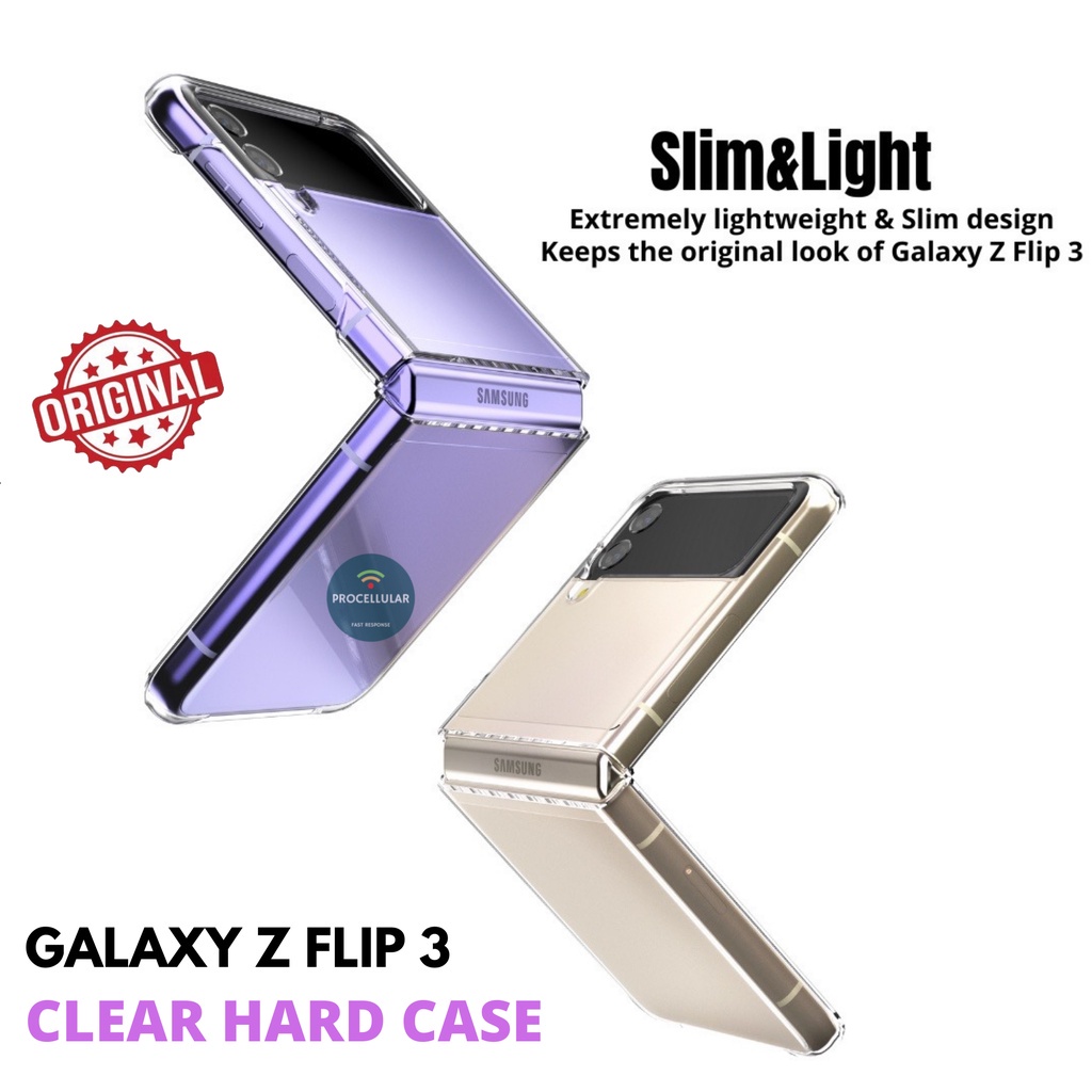 Transparan Hard Slim Clear Samsung Z FLIP 3 Case Cover Casing bening transparant