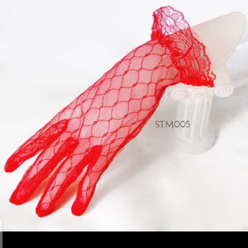 TERMURAH!!Sarung Tangan Pengantin Brukat Pendek-Gloves Pesta
