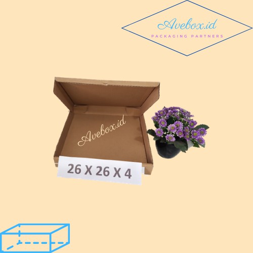 

[Minimal Order 10pcs] (26 X 26 X 4 CM) BOX PACKING / KARDUS / PACKING PIZZA / BAJU MURAH