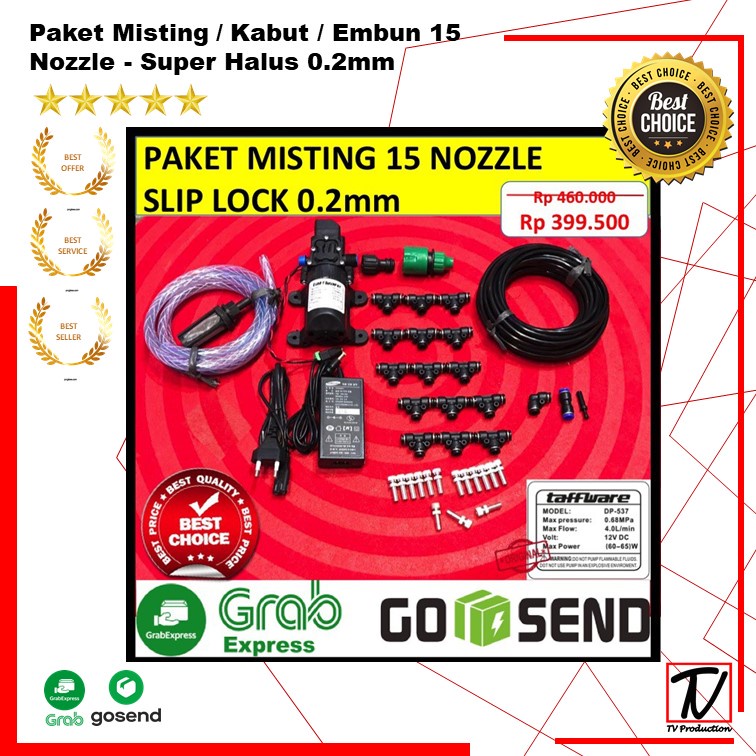 Paket Misting / Kabut / Embun 15 Nozzle - Super Halus 0.2mm