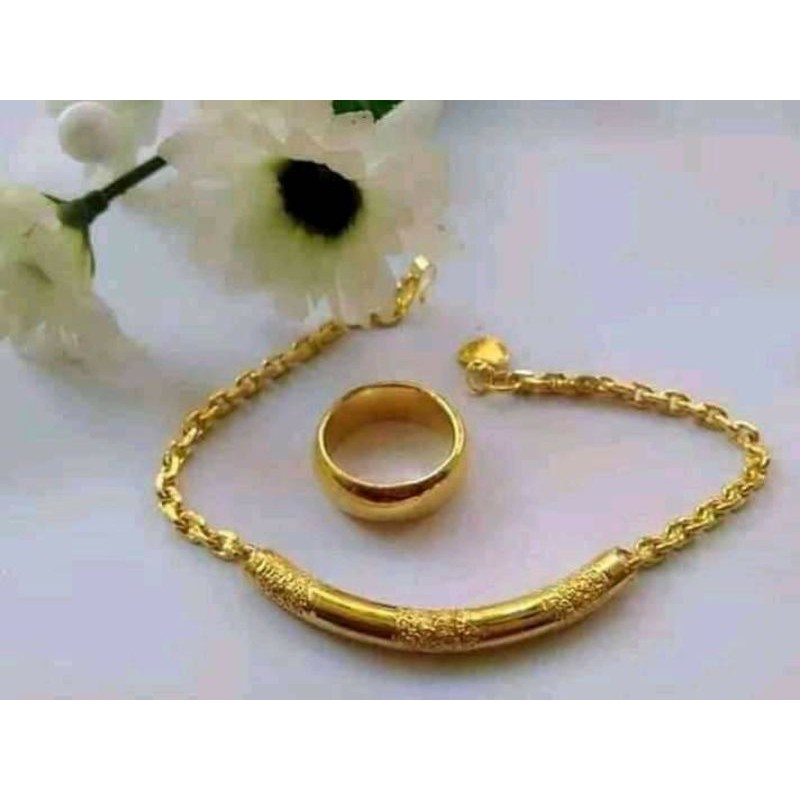 gelang plat infinity Rante Medan emas asli kadar 99/24k