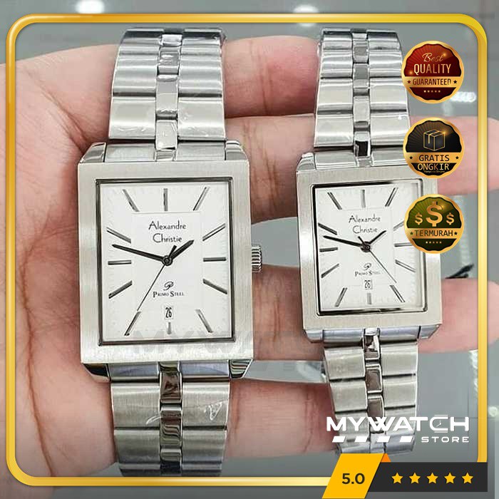 Alexandre Christie Couple AC 1020 AC1020 Original Silver Jam Tangan Alexander Christy