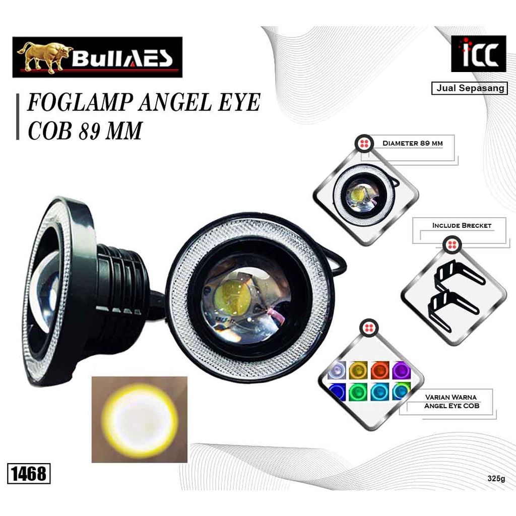 Foglamp Bemper COB Plus Angel Eye 89 MM Universal