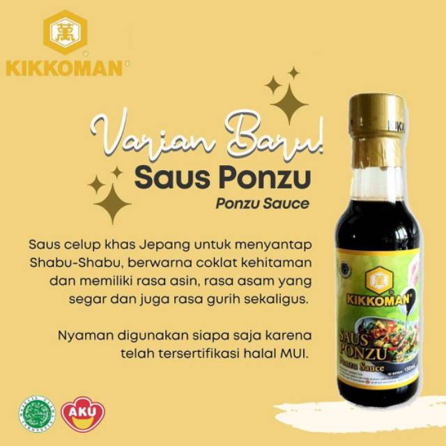 Kikkoman saos saus Ponzu Sauce HALAL 150 ML ( Dipping Shabu2 atau Salad ) KC