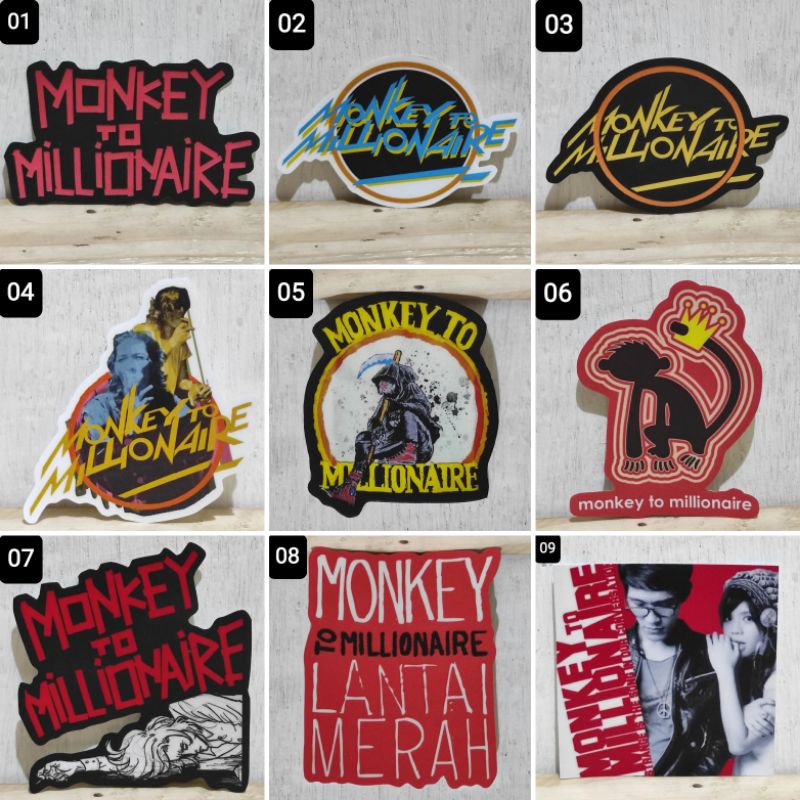 Stiker MONKEY TO MILLIONAIRE (Bahan Vinyl)