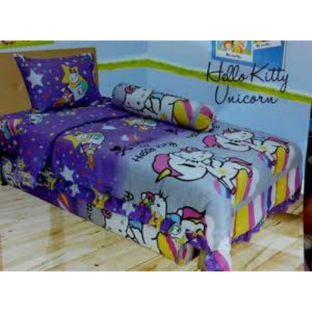 SPREI LADY ROSE SINGLE HELLO KITTY UNICORN