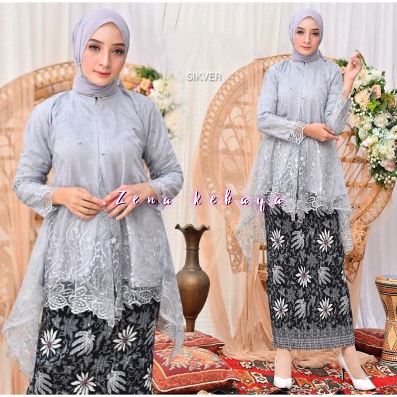 SET KEBAYA TUNIK KEBAYA MODERN KEBAYA TUNIK BUSUI KEBAYA TUNIK TILLE KEBAYA BRUKAT TILLE