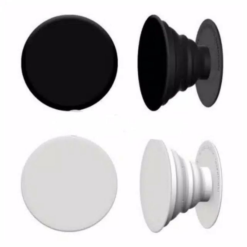 Popsocket Polos Hitam Putih Stand Holder Hp Pop Socket