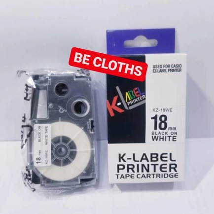 

K-LABEL Printer 18 mm Compatible Casio EZ Label Tape 18mm KZ-18WE