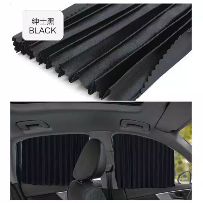 Tirai Jendela Kaca mobil 4 in 1 / Sunshade Tirai Magnet depan belakang 4 pcs s1