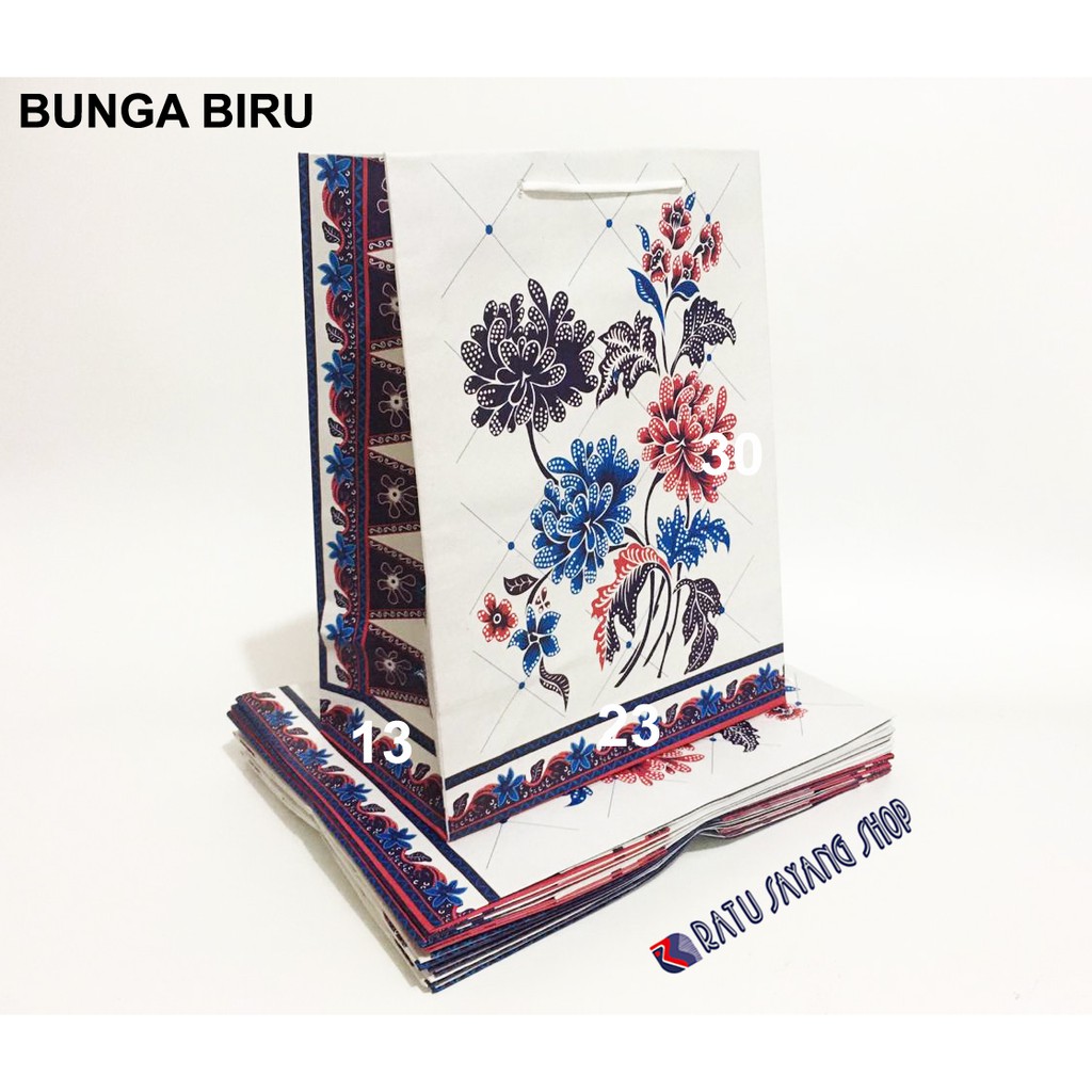 

TAS PAPER BAG BUNGA BIRU/HIJAU (23 X 13 X 30)