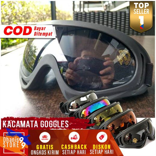 Kacamata Goggles Ski Kaca Mata Helm Retro Vintage Olahraga Bingkai Tebal Lapisan Karet