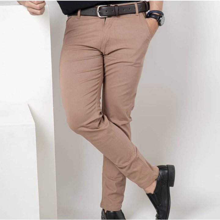 CELANA PRIA CHINO Slim fit Panjang Kerja kantor Santai Liburan Cowok Gentleman Boy Skinnyhtytth