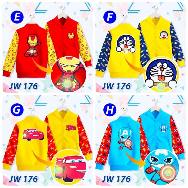 Jaket ironman / doraemon / cars / captain america Jw 176
