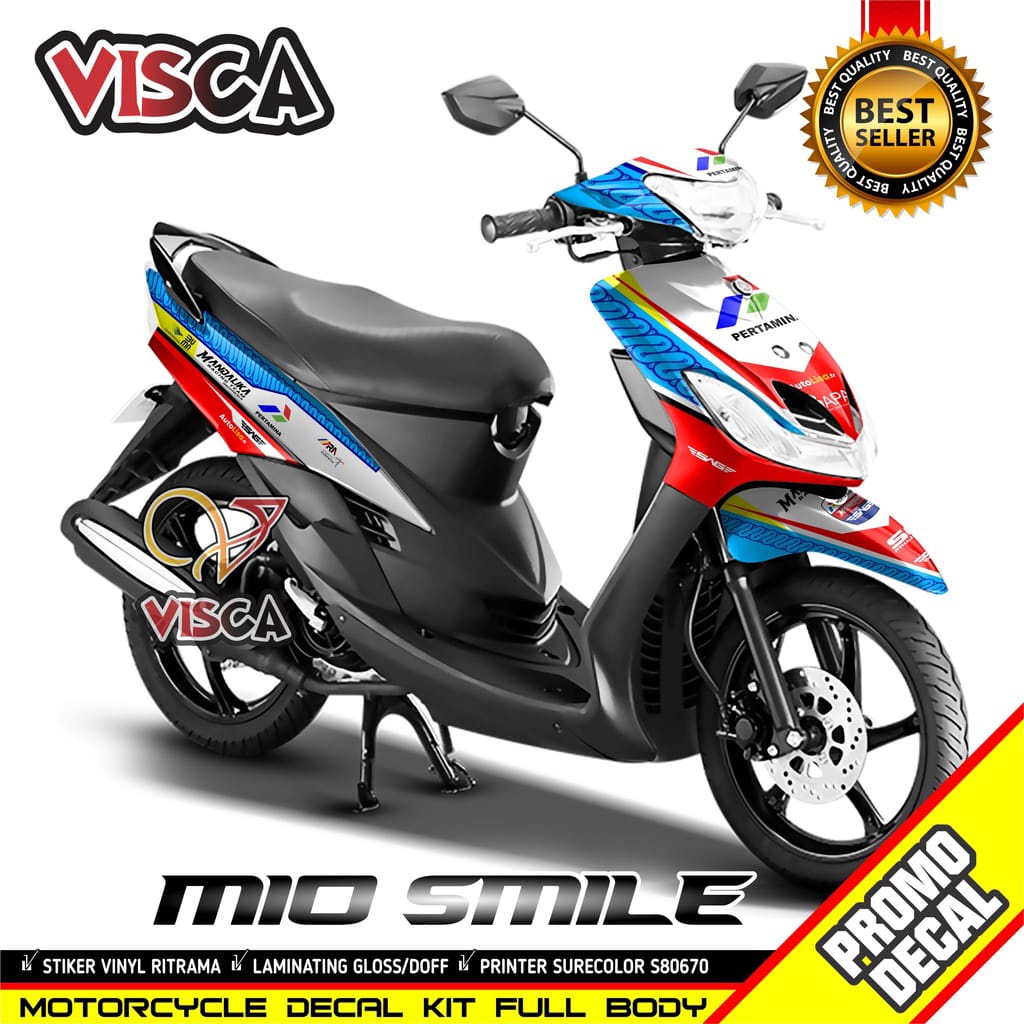 COD / Bayar Ditempat Decal Mio Smile Striping Yamaha Mio Smile Stiker Motor Mio Smile Mandalika