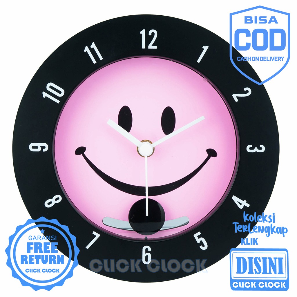 Jam Dinding Dekorasi Rumah Unik Wall Clock Bandul Goyang Edison EDW 200