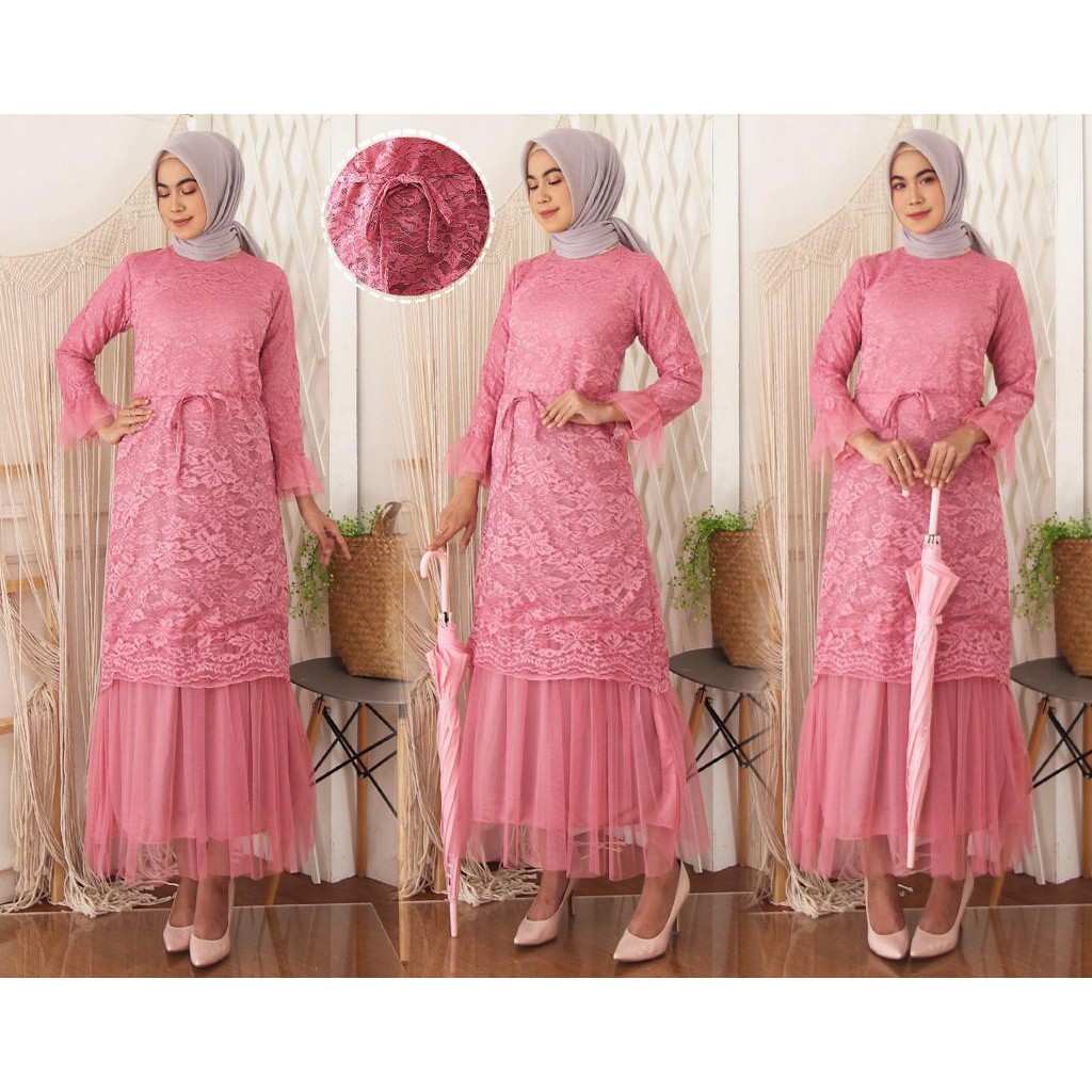 GAMIS RATUTU MAXY 7 WARNA BRUKAT CORNELI TULANG  SOFT TUTU GAMIS BRUKAT MUSLIM TERMURAH BEST SELLER / GAMIS PESTA