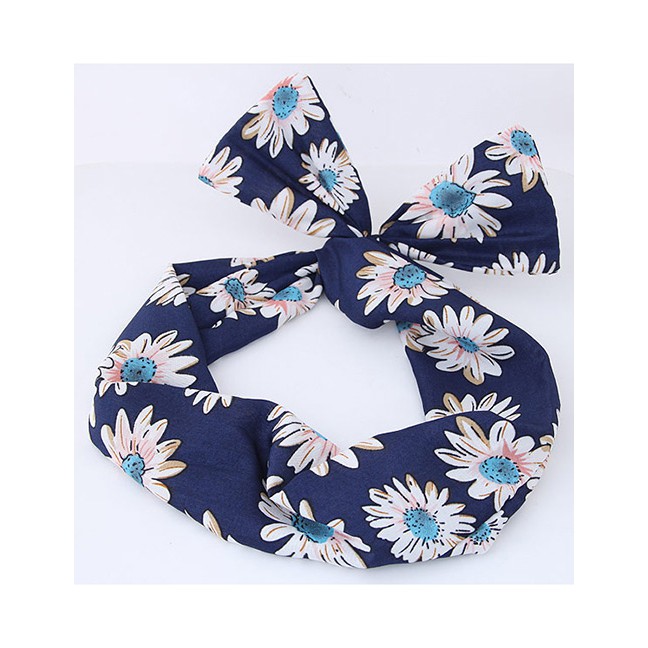 LRC Bando Fashion Navy Daisy Shape Decorated Hair Band