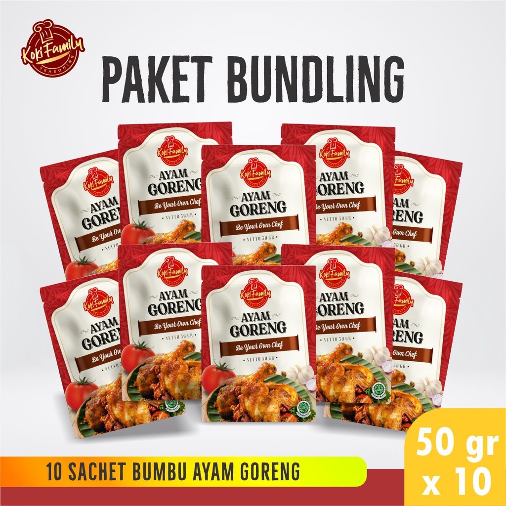

Paket Bundling Koki Family Bumbu Instan Ayam Goreng 50Gr -10 Pcs
