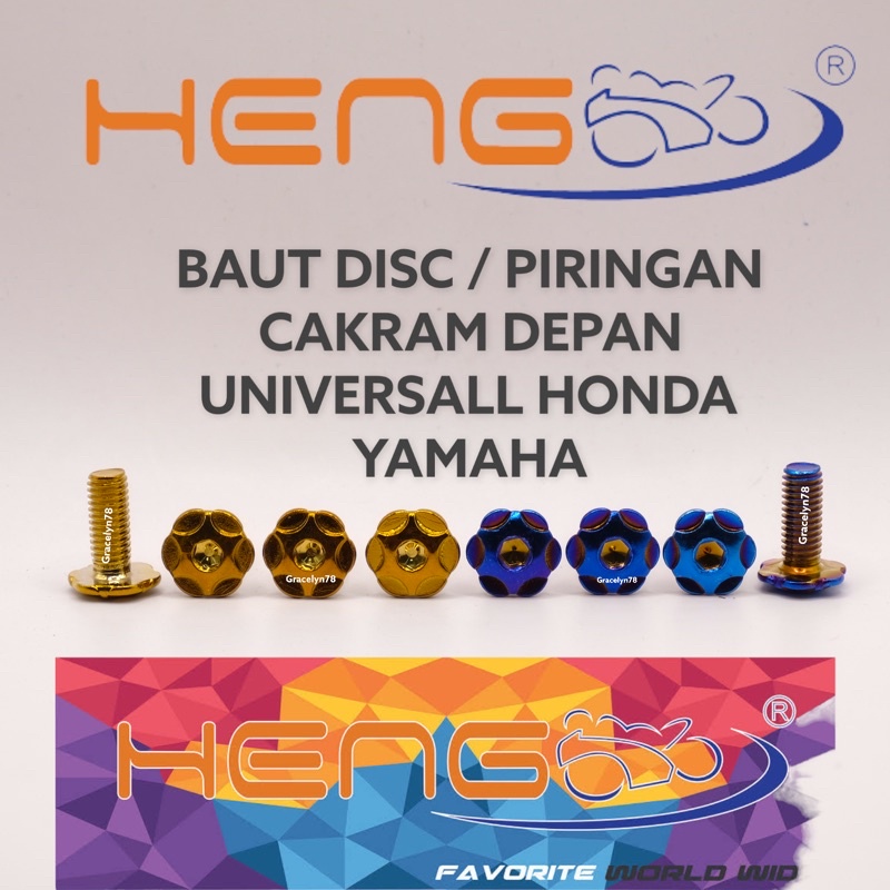 baut probolt piringan disc HENG flower spider star harga satuan only gold