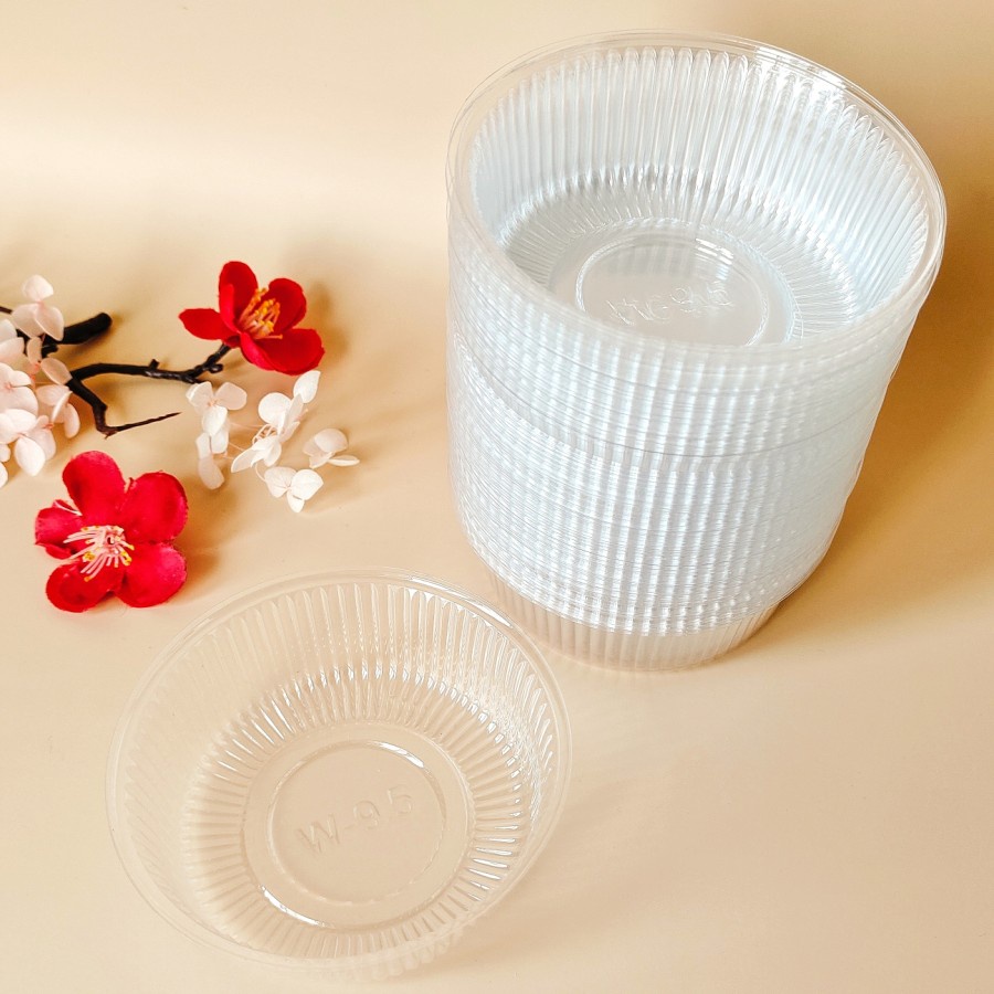 Alas Mika Kue Bentuk Bulat Mika Kue Pia Mochi Mooncake Tray Mika Bulat Ukuran 9.5cm (Isi 100pcs)