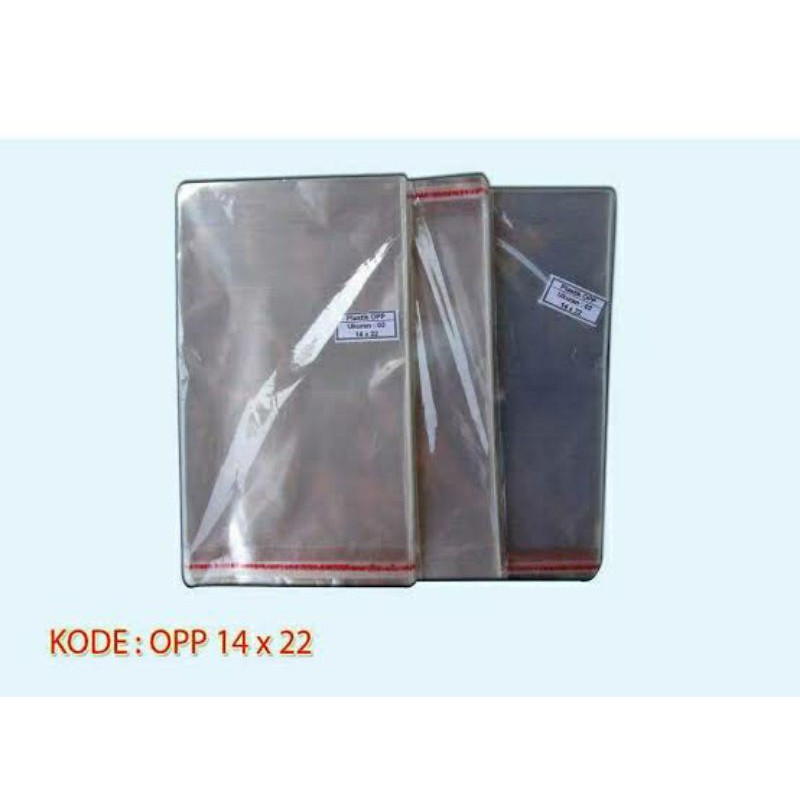 

plastik OPP ukuran 14.5 x 22 isi 100 lembar