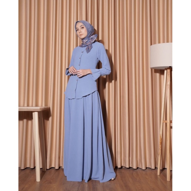 *SOLD* Hana dress blue size L by heavenlights zerina banu HLZB (preloved)