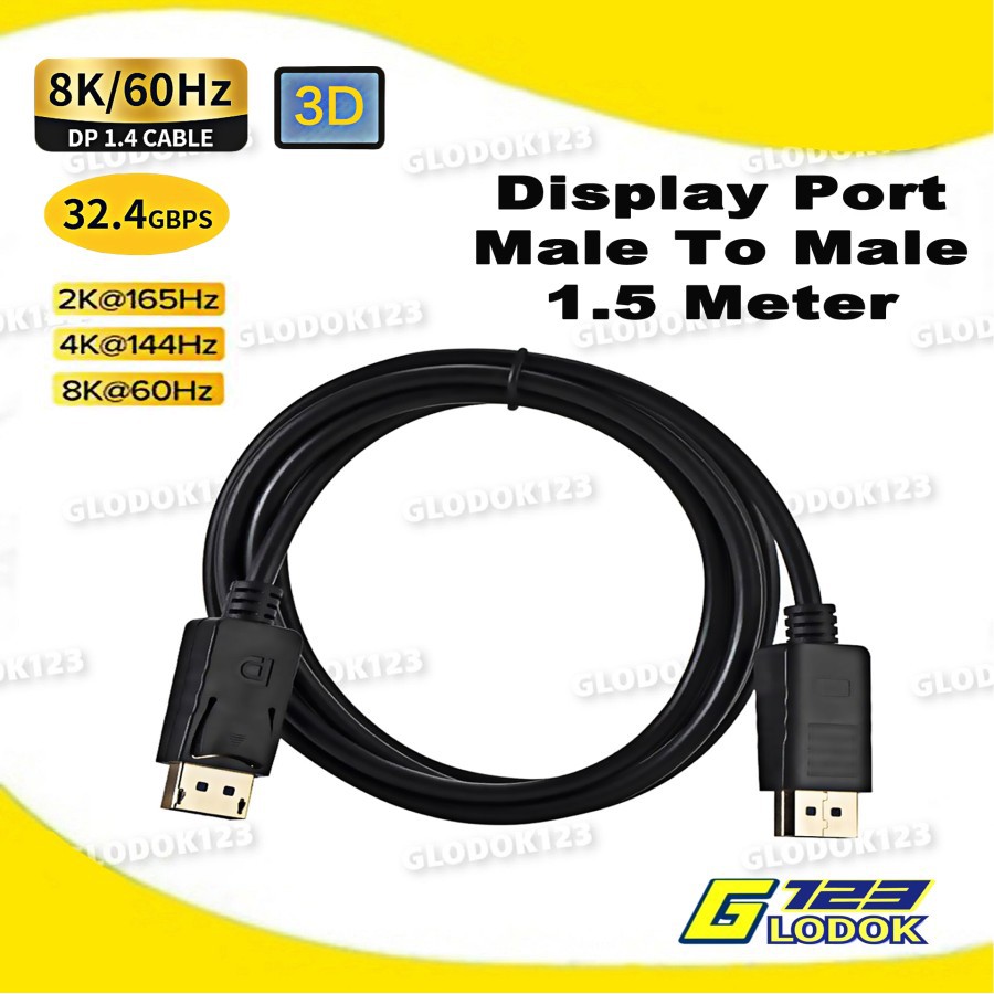 Kabel HDMI Display Port Male To Male 1.5m