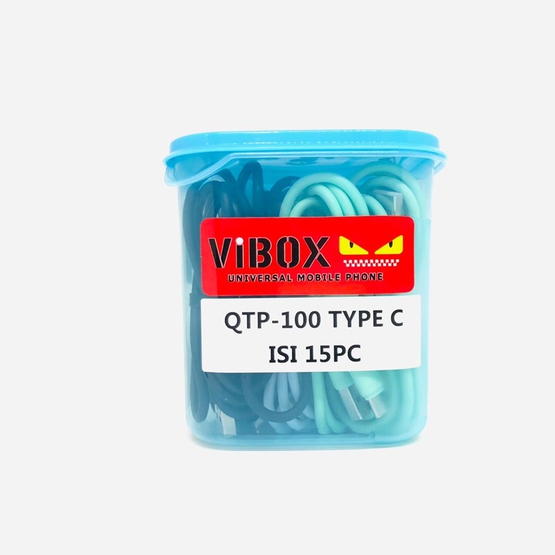 {isi 15pc} KABEL DATA TOPLES TYPE C VIBOX MACARON 3A QTP-100 ORIGINAL