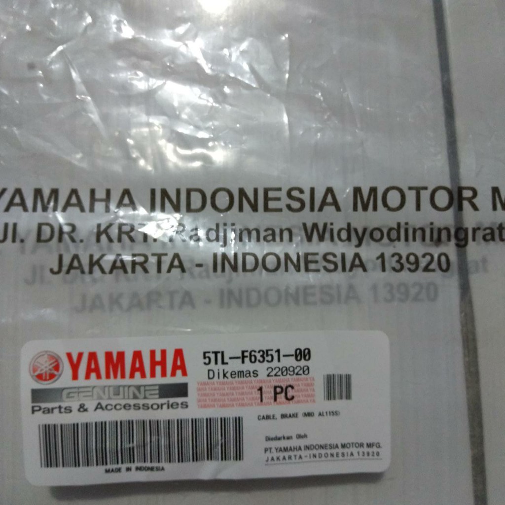 Kabel Rem Cable Comp RR Brake Yamaha Mio Carbu 5TL F6351 00