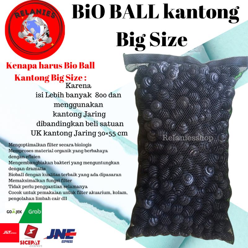 BIO BALL FILTER KOLAM MEDIA FILTER DENGAN KANTONG WARING JUMBO 800PCS