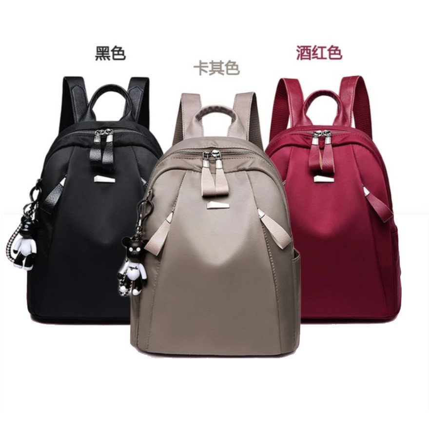 Tas Ransel wanita LikeThis Simpel Polos Nilon Glossy 2023