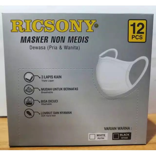 Ricsony - masker kain 3 lapis non medis