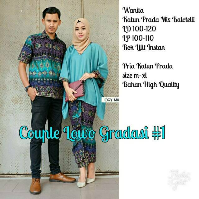 Couple Batik Jumbo Wanita RnB Batwing Murah Wanita Kekinian Sarimbit Lilit Prada Couple Lowo Gradasi