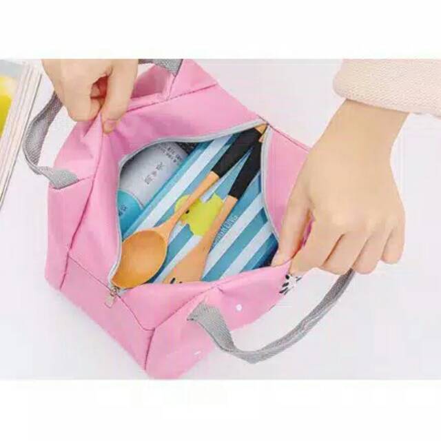 Korea Hand Lunch Bag Tas Bekal Karakter Lucu Buat Anak Kantor Sekolah