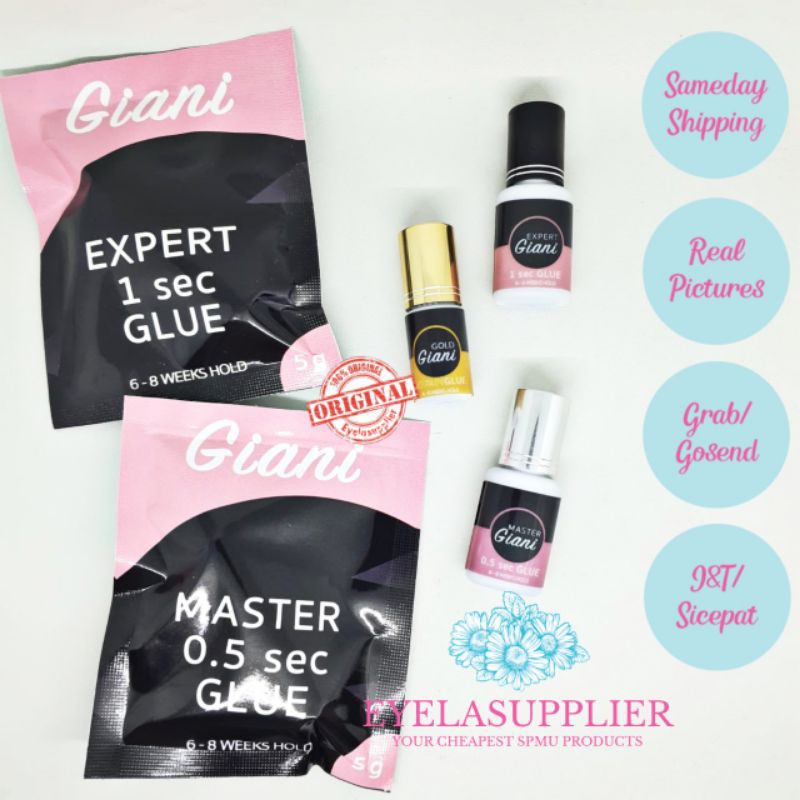 Giani Expert Master Glue 0.5 Sec 1 detik GOLD Eyelash Extension ORIGINAL USA Lem Tanam Bulumata