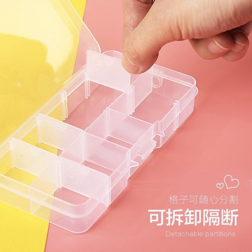 Kotak Obat 10 Sekat Plastik Tempat Kotak Penyimpanan Manik Mote Kancing Serbaguna Storage Box