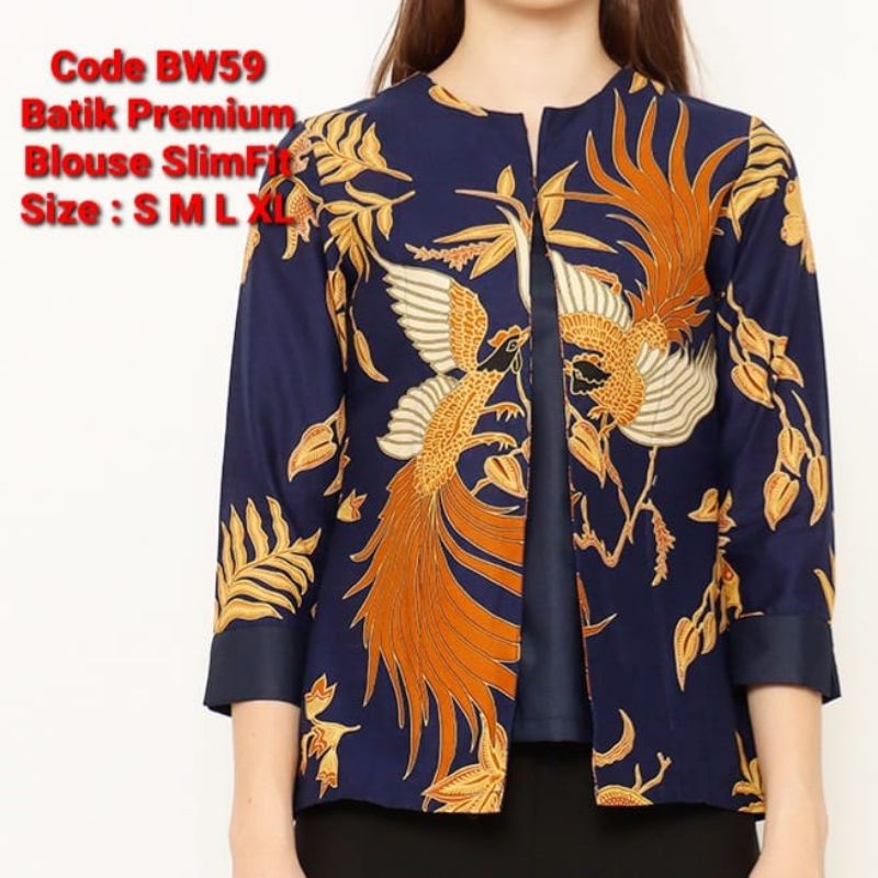 BAJU BATIK WANITA SLIM FIT BW15 KEMEJA UNIK PREMIUM