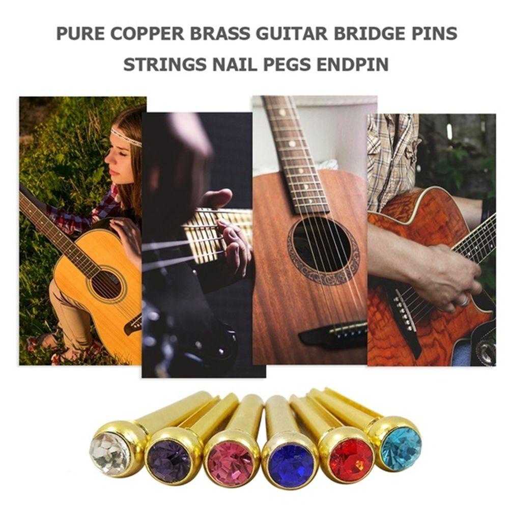 Nickolas1 String Nails Universal 2Pcs/Lot Kuningan Senar Gitar Musik Bridge Pin