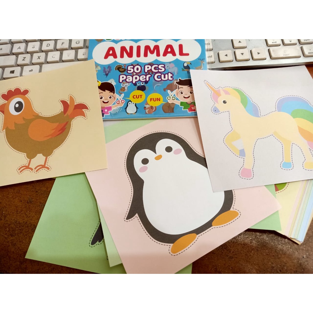 

Mainan DIY Origami Paper Cut Cutting/ Scissor Skill isi 50 gambar/ Menggunting Kertas