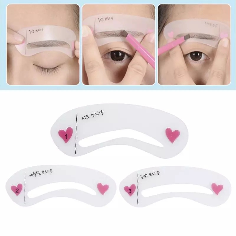 CETAKAN ALIS isi 3 pcs // 3in1 Eyebrow Template | Pencetak Alis Mini Brow Class | Cetak Alis Wanita