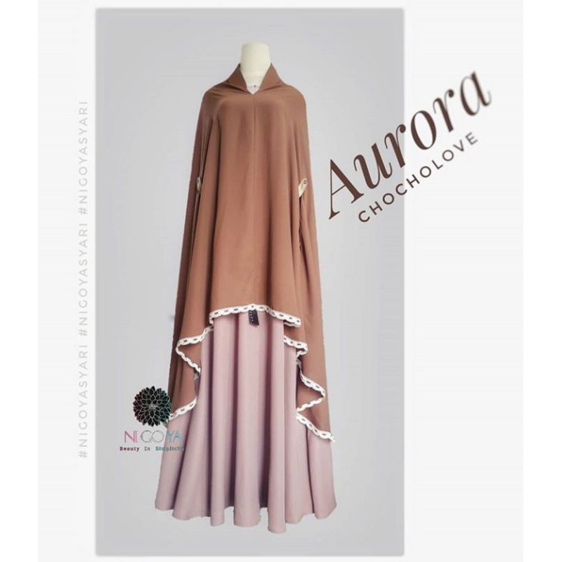 Nigoya Syari Aurora Chocholove - Gamis Pesta Mewah Haji Umroh Shimmer Lace