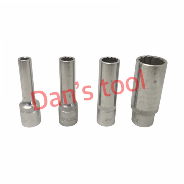 Kunci Sock Panjang Satuan 1-2inch 12PT 19-24mm BULLOCK - Deep Socket