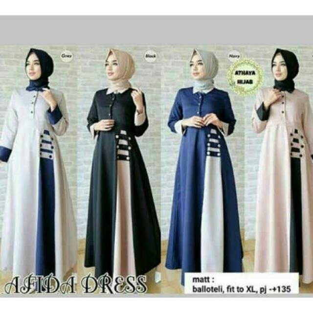  Baju  Gamis Wanita  murah Afida Maxi Dress Shopee  Indonesia