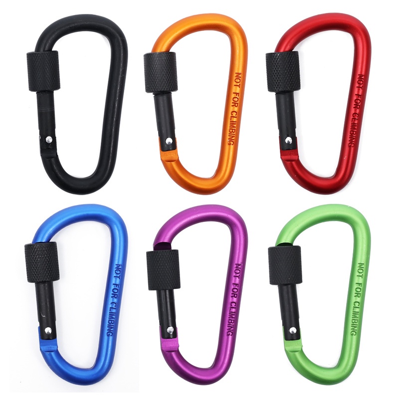 Carabiner Bentuk D Bahan Aluminum Alloy Untuk Camping / Climbing