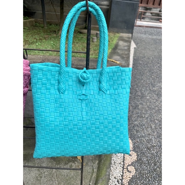 Tas anyaman Bali Pastel Plastik Premium  S