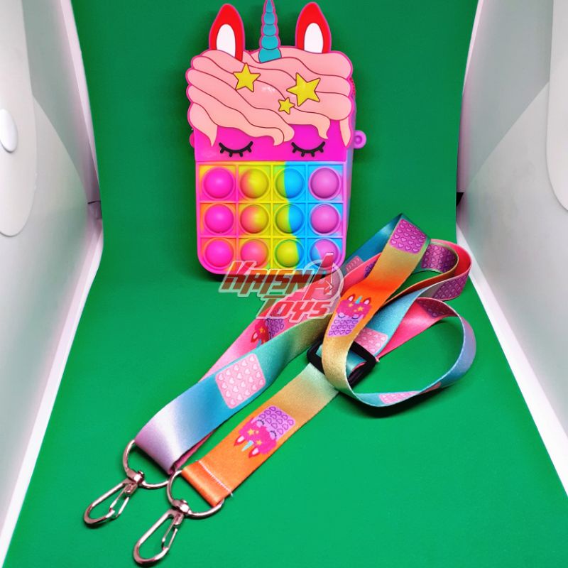 TAS POP IT ANAK RAINBOW LUCU/TAS SELEMPANG ANAK JELLY  POP IT'S