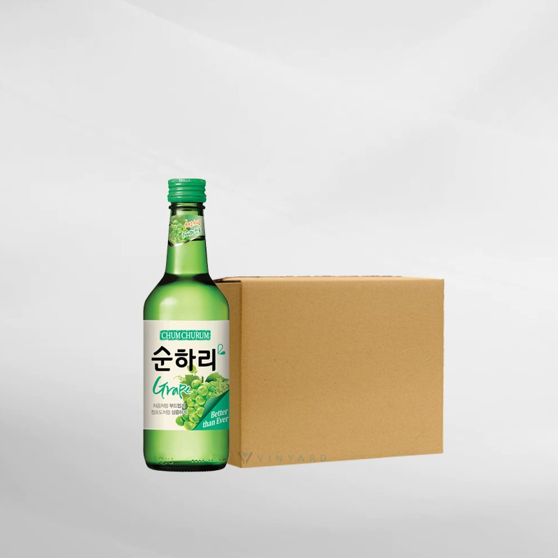 Promo 1 Ctn ( 20 Btl ) ChumChurum Soju Grape 360 Ml ( Original &amp; Resmi By Vinyard )