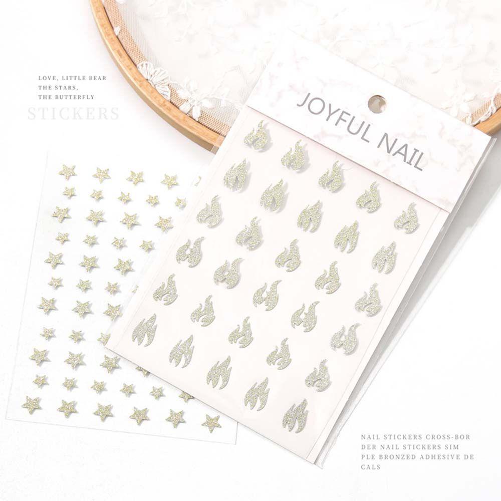 AUGUSTINA Agustina Stiker Nail Art Gaya Perancis Menarik Cinta Hati Kupu-Kupu Aplikasi Bear Manicure Tool